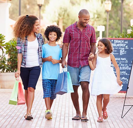 Family Shopping at Mall